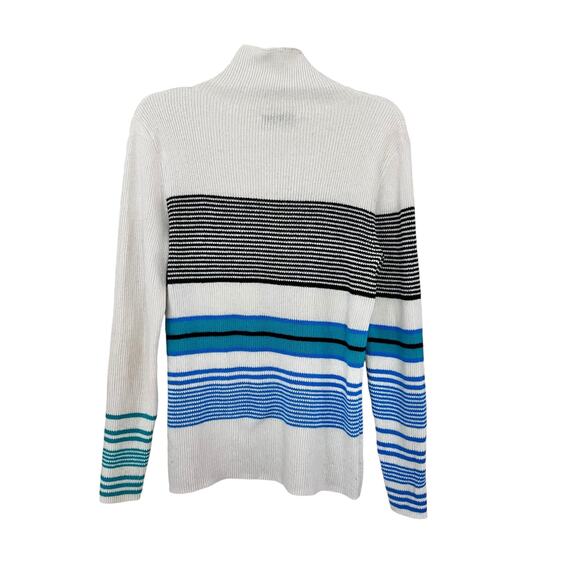 Zara soft knit stripe funnel neck sweater size XL - Picture 5 of 11